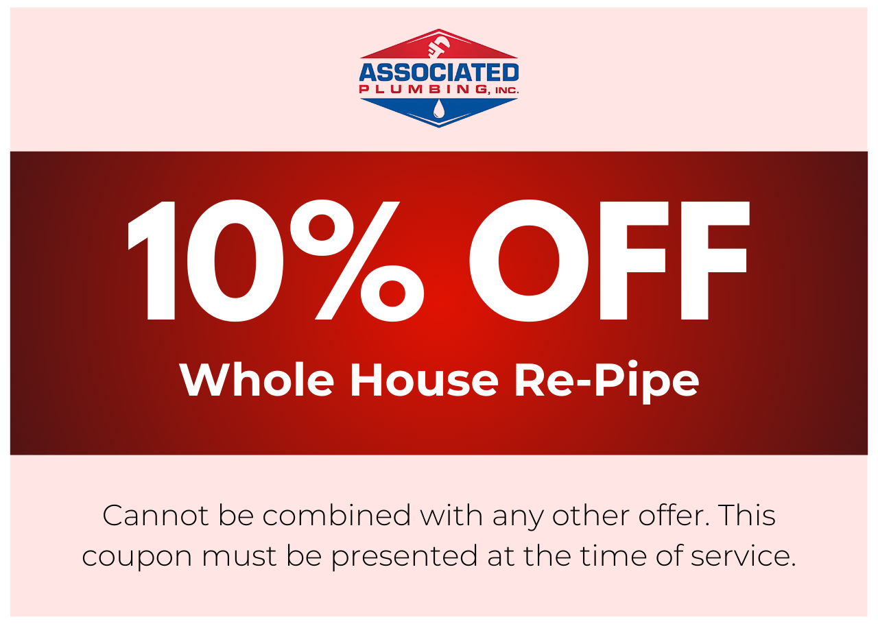 10% OFF Whole House Re-Pipe Cannot be combined with any other offer. This coupon must be presented at the time of service.